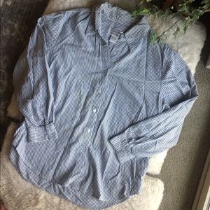 Blue & White Stripped Button-Down | XL